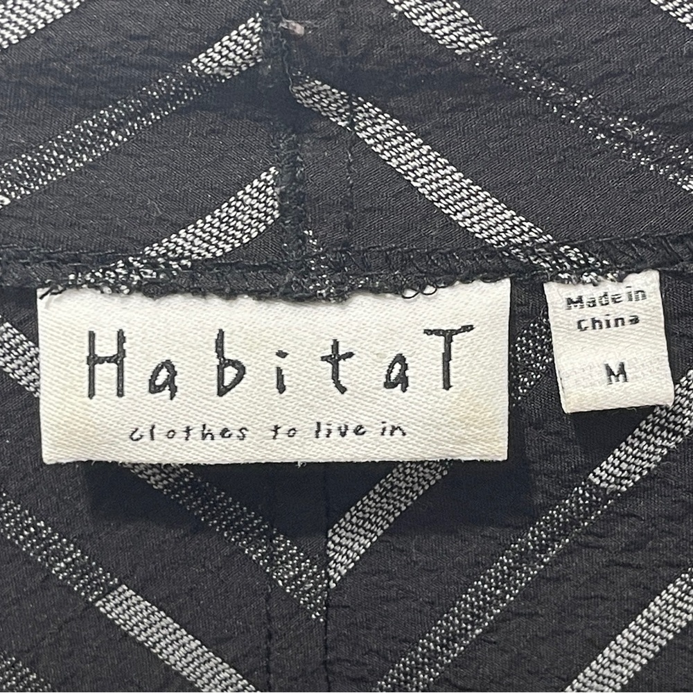 Habitat Crepe Open Shark Bite Long Blazer Cardigan Size Medium Artsy - Picture 6 of 6